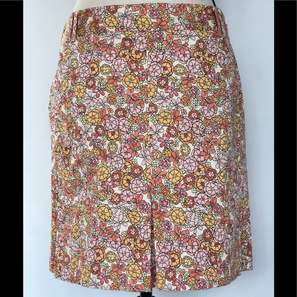 LOFT Floral Plaid  Pocket Casual Skirt 6